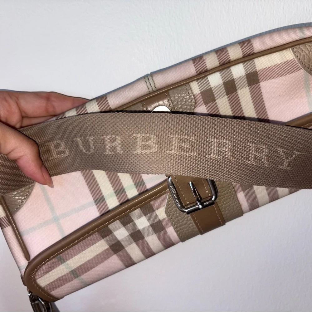 Burberry Pink, Tan and Cream Plaid Bag - Picture 2 of 5